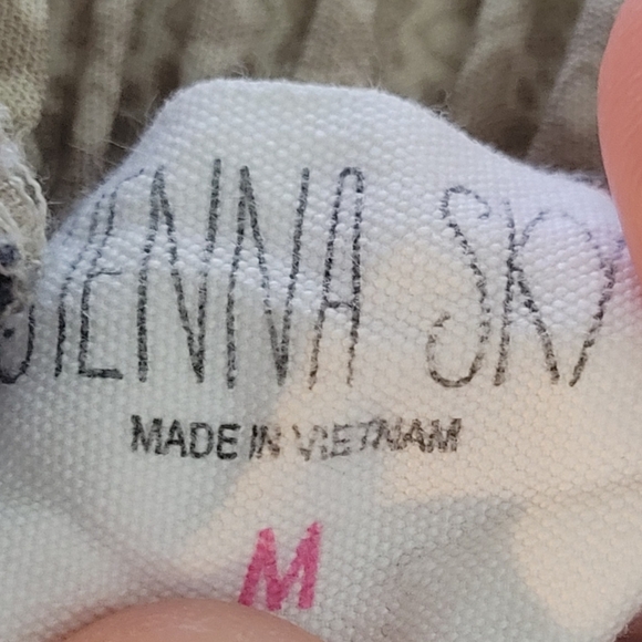 Sienna Sky Medium Pull On Floral Wide Leg Pants  - Navy and Beige - Picture 2 of 3